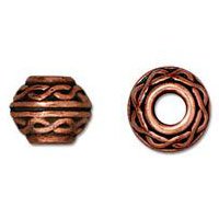 1 6x8mm TierraCast Antique Copper Celtic Spacer Bead