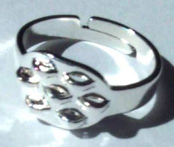 1 Silver Adjustable Finger Ring with 7 Beading Loops