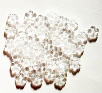 50 3x8mm Transparent Crystal Cupped Flower Beads