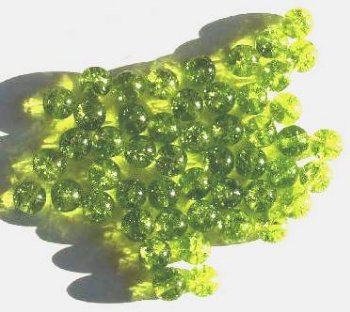 50 8mm Olivine Crackle Beads
