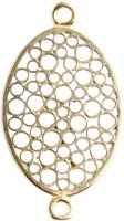 1 28x16mm Anti-Tarnish Brass Filigree Oval Connector / Link