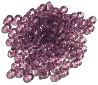 100 4x6mm Transparent Medium Amethyst Glass Crow Beads