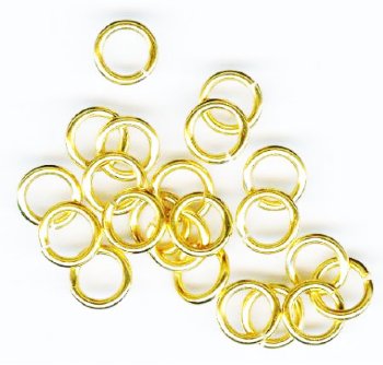 25 8mm Tierra Cast Bright Gold Jump Rings