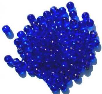 50 6mm Round Lustre Sapphire AB Glass Beads