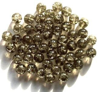 50 8mm Black Diamond Crackle Glass Beads