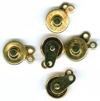 5 9mm Gold Plated Button Clasps