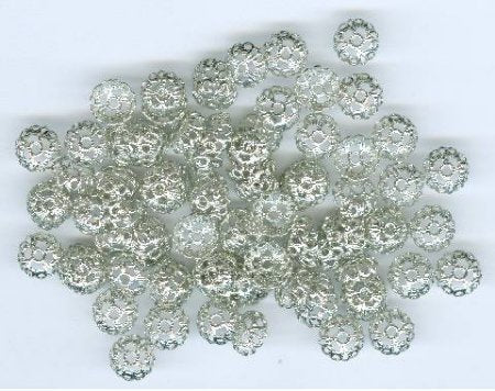 100 3x7mm Nickel Filigrae Bead Caps