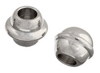 25 6mm Ridged Oval Nickel Plated Beads