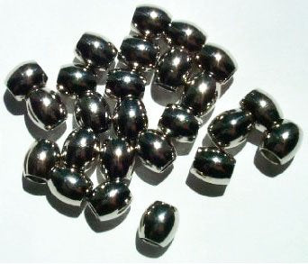 25 8x8mm Oval Nickel Metal Beads