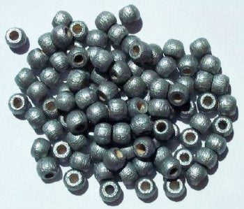 100 5x6mm Silver Lacquered Crow Wood Beads