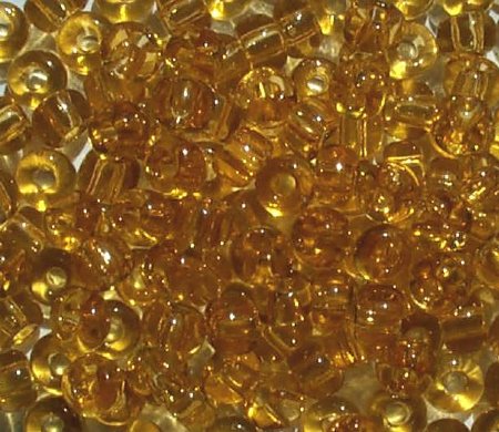 20 Gram Vial of 2/0 Transparent Topaz Seed Beads