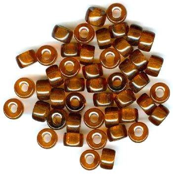 50 6x9mm Transparent Dark Topaz Glass Crow Beads
