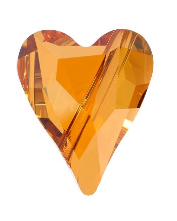 1 12mm Copper Crystal Swarovski Wild Heart Bead