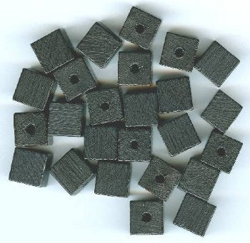 25 10mm (2mm Hole) Black Cube Wood Beads