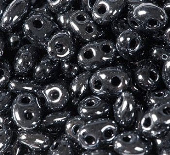 TB-01002 - 10 Grams Gunmetal 2.5x5mm Preciosa Twin Beads