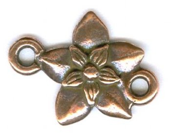 1 12mm 2- Loop TierraCast Antique Copper Jasmine Star Link