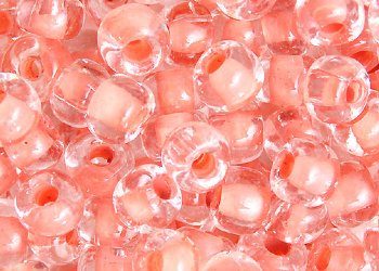 20 Gram Vial of 2/0 Crystal Colorlined Light Orange Seed Beads