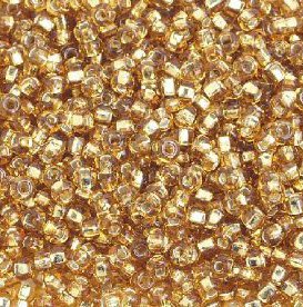 50g 8/0 Silverlined Gold Seed Beads