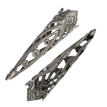 10 28x8mm Gunmetal Filigrae Cones