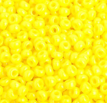 50g 8/0 Opaque Lemon Yellow Seed Beads