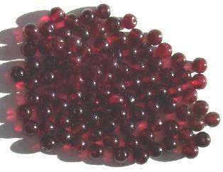 50 6mm Transparent Garnet Round Glass Beads