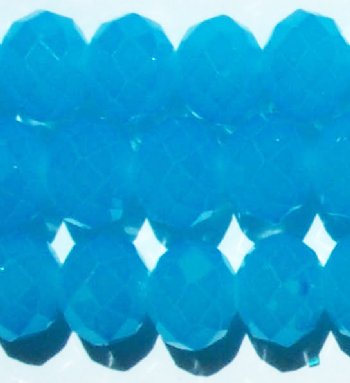 26 8x10mm Faceted Aqua Opal Chinese Crystal Donut Beads