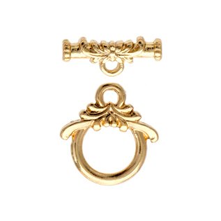 5 10mm Bright Gold Petite Floral Toggles