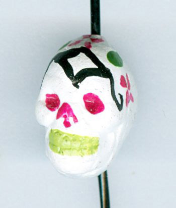 1 13x9mm Ceramic Sugar Skull Bead