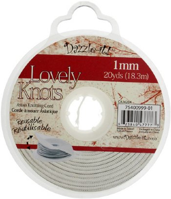50 Yards of 1mm White Knotting Cord with Reusable Bobbin