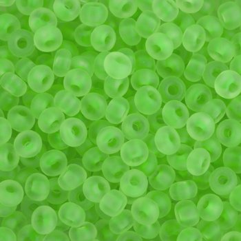 50g 6/0 Transparent Matte Neon Green Seed Beads