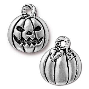 1 18x15mm TierraCast Antique Silver Jack O'Lantern Pendant