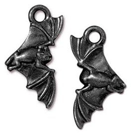 1 22.7x11.6mm TierraCast Black Oxide Bat Pendant