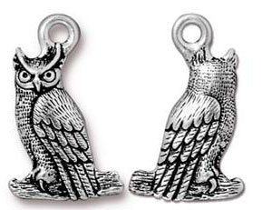 1 22.2x13.9mm TierraCast Antique Silver Owl Pendant