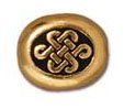 1 8.75x7.5mm TierraCast Flat Antique Gold Endless Knot Oval Bead