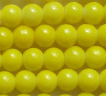 66 6mm Round Neon Yellow Chinese Crystal Beads