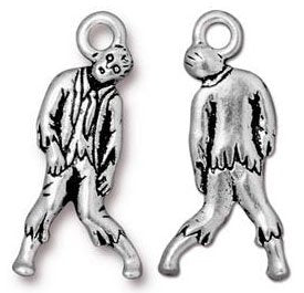 1 26x12.4mm TierraCast Antique Silver Zombie Pendant
