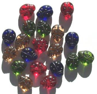 20 14mm Transparent Ladybug Beads Mix Pack