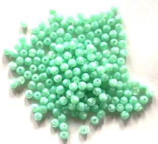 100 4mm Satin Light Green Round Glass Beads