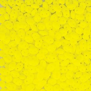 DUO-525121 - 10 Grams Neon Yellow 2.5x5mm Superduo Beads
