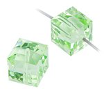 2 8mm Chrysolite Swarovski Cube Beads
