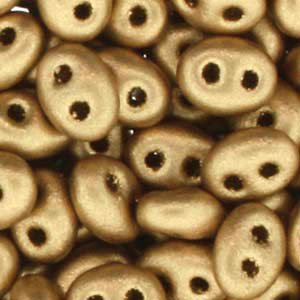 TB-01710 - 10 Grams Metallic Brass 2.5x5mm Preciosa Twin Beads