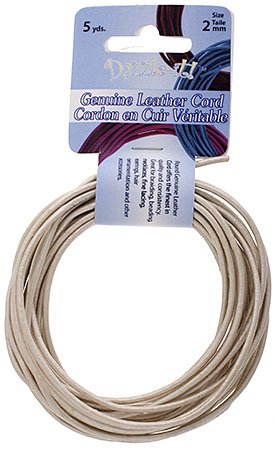 5 yards of 2mm Metallic Ivory Leather Cord