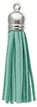Pack of 4, 5.5cm Turquoise and Silver Faux Suede Tassels