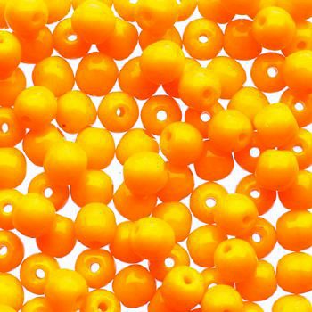 100 4mm Opaque Orange Round Beads