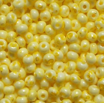 50g of White & Yellow Terra Melafyr 6/0 Seed Beads