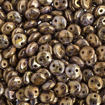 50 6mm Bronze Fusion Two Hole Glass Lentil Beads