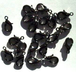 20 12mm Gunmetal Plated Lobster Claw Clasps