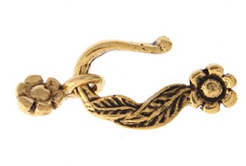 5 Sets Antique Gold Leaf and Flower Hook Eye Clasps