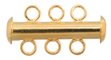 5 sets of 21x10mm Bright Gold 3-Strand Tube Clasps