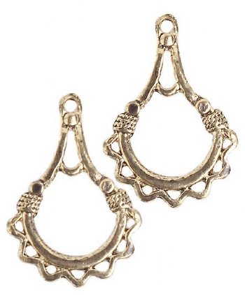 5 Pairs of 28x19mm Chandelier Drop Gold Earrings